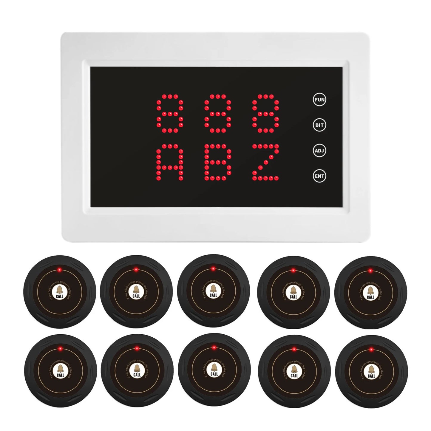 Wireless Calling System Restaurant Pager System Display + Calling Buttons for Restaurant Nursing Home Clinic Caregiver