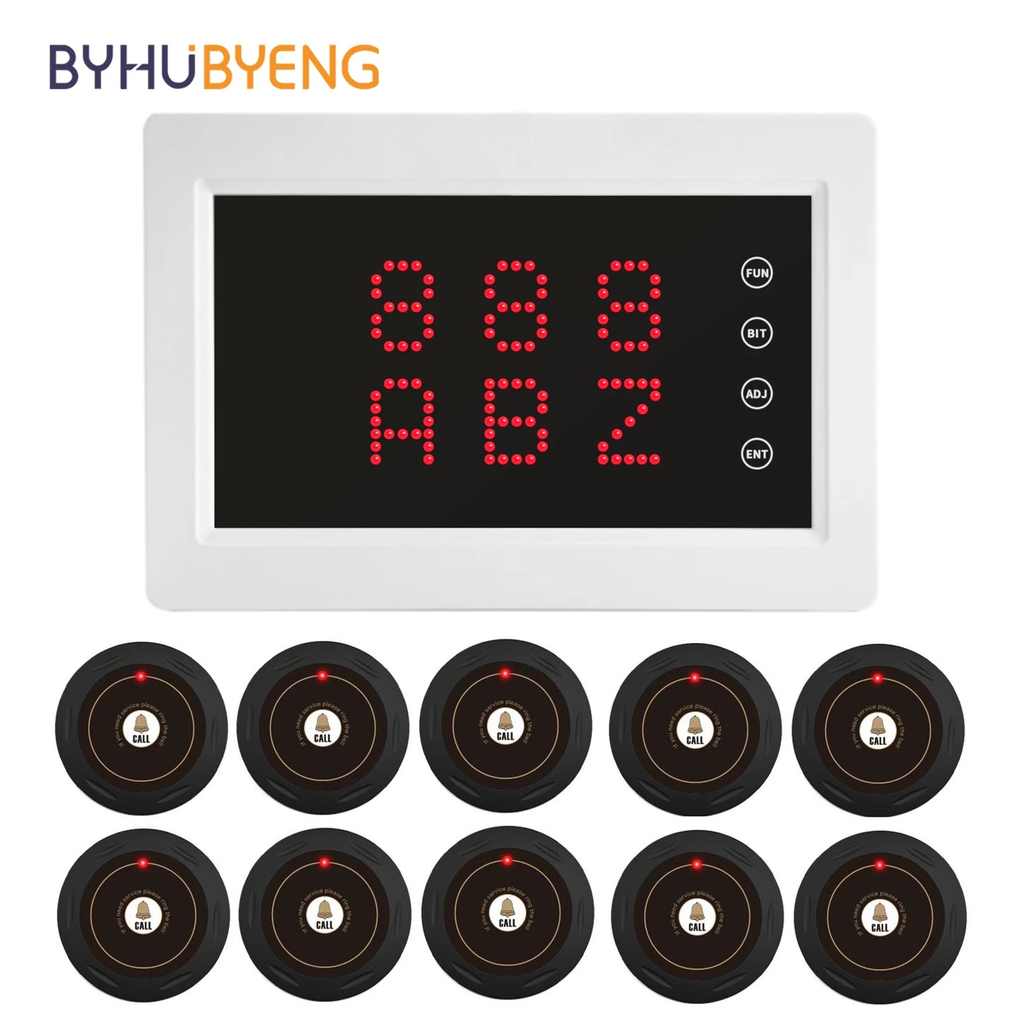 Wireless Calling System Restaurant Pager System Display + Calling Buttons for Restaurant Nursing Home Clinic Caregiver
