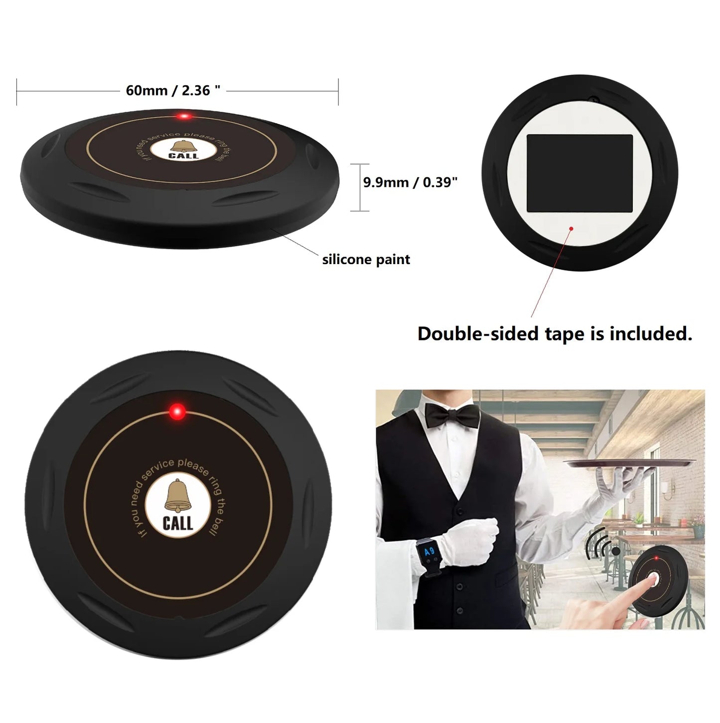 Wireless Calling System Restaurant Pager System Display + Calling Buttons for Restaurant Nursing Home Clinic Caregiver