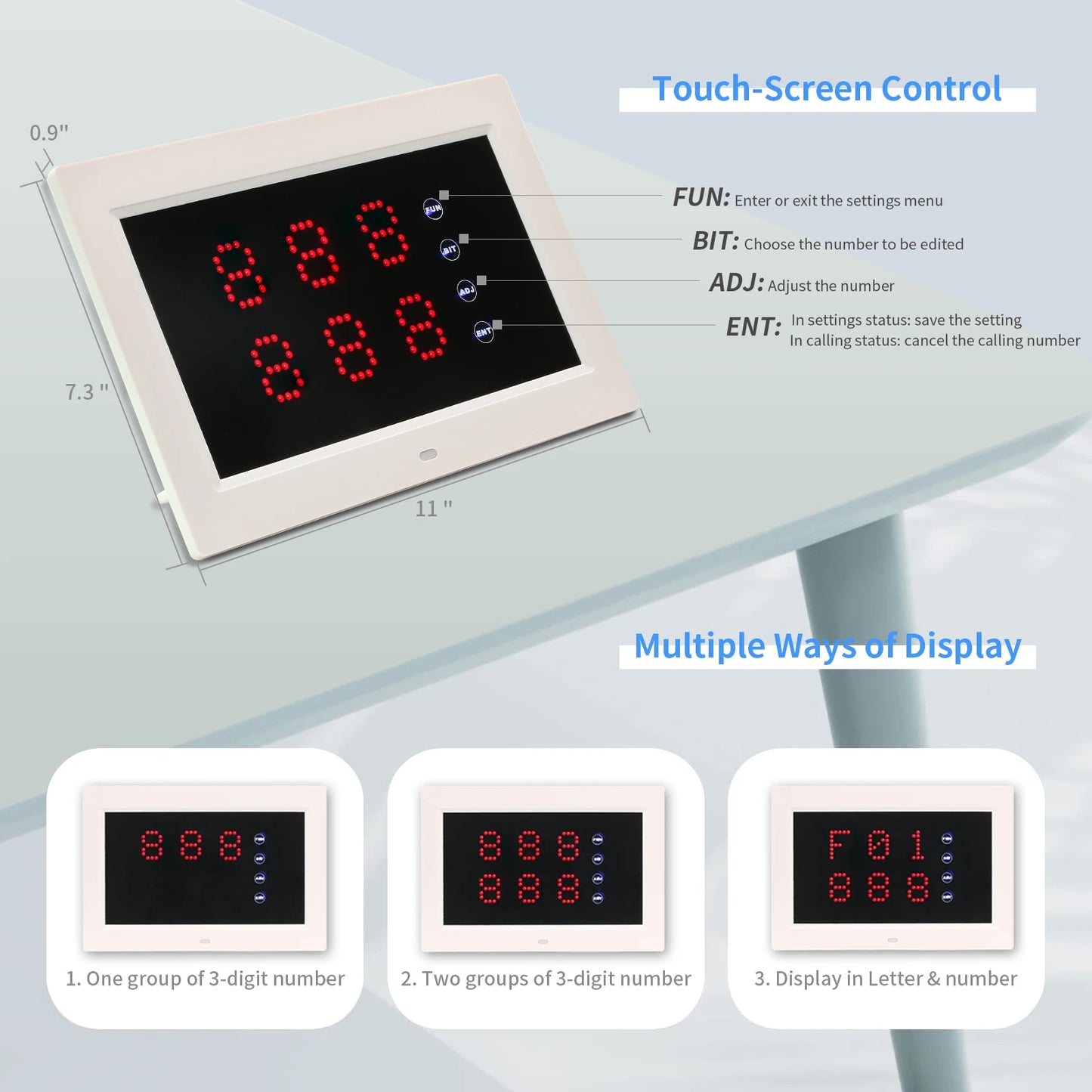 Wireless Calling System Restaurant Pager System Display + Calling Buttons for Restaurant Nursing Home Clinic Caregiver